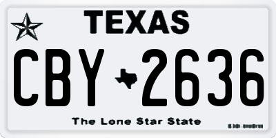 TX license plate CBY2636