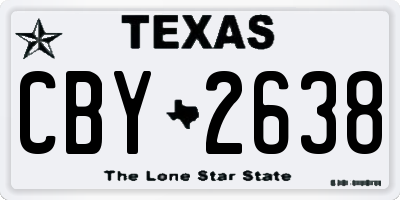 TX license plate CBY2638