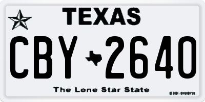 TX license plate CBY2640