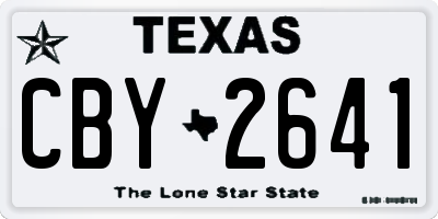 TX license plate CBY2641