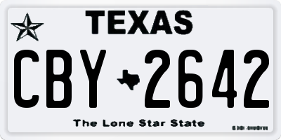 TX license plate CBY2642