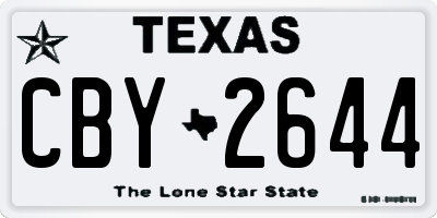 TX license plate CBY2644