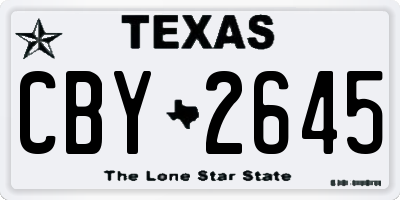 TX license plate CBY2645