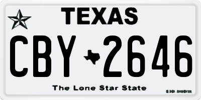 TX license plate CBY2646