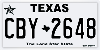 TX license plate CBY2648