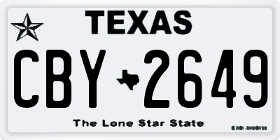 TX license plate CBY2649