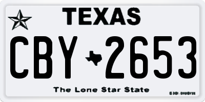 TX license plate CBY2653