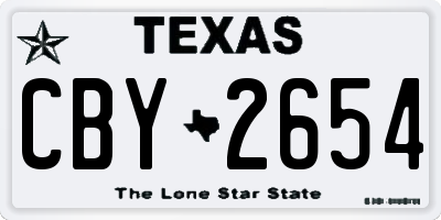 TX license plate CBY2654