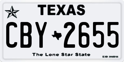 TX license plate CBY2655
