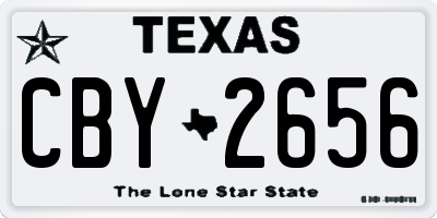 TX license plate CBY2656