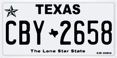 TX license plate CBY2658
