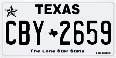 TX license plate CBY2659
