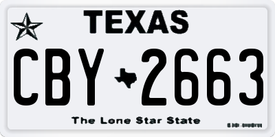 TX license plate CBY2663