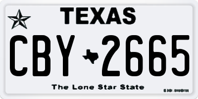TX license plate CBY2665