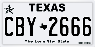 TX license plate CBY2666