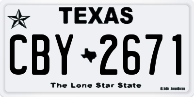 TX license plate CBY2671