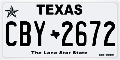 TX license plate CBY2672