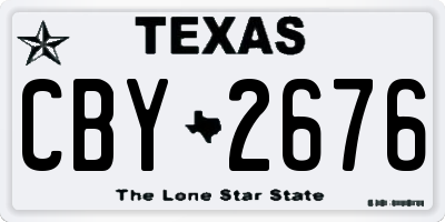 TX license plate CBY2676