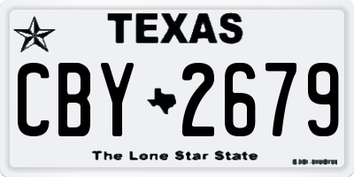 TX license plate CBY2679