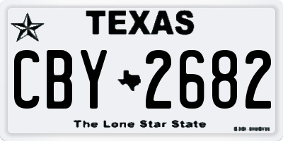 TX license plate CBY2682