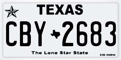 TX license plate CBY2683