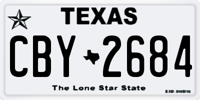 TX license plate CBY2684