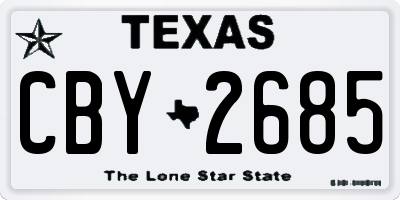 TX license plate CBY2685