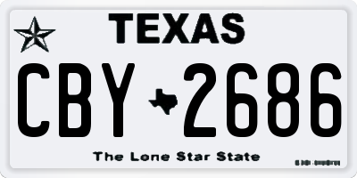 TX license plate CBY2686