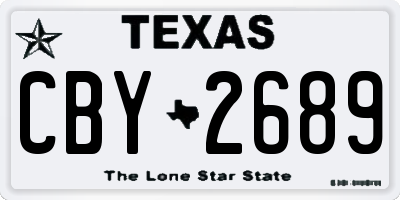 TX license plate CBY2689