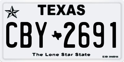 TX license plate CBY2691