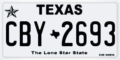 TX license plate CBY2693