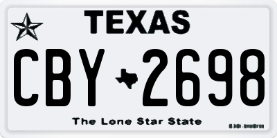 TX license plate CBY2698