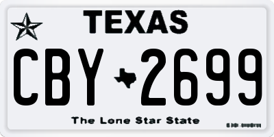 TX license plate CBY2699
