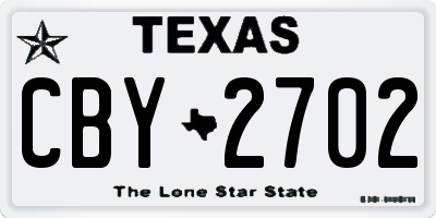 TX license plate CBY2702