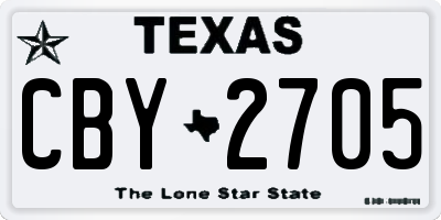 TX license plate CBY2705
