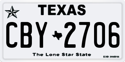 TX license plate CBY2706