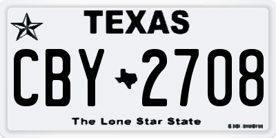 TX license plate CBY2708