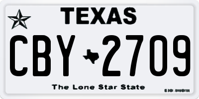 TX license plate CBY2709
