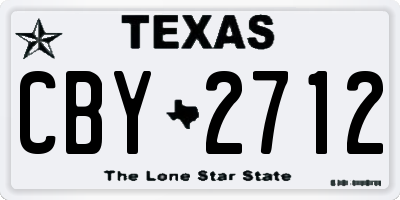 TX license plate CBY2712
