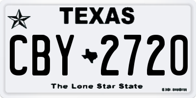 TX license plate CBY2720