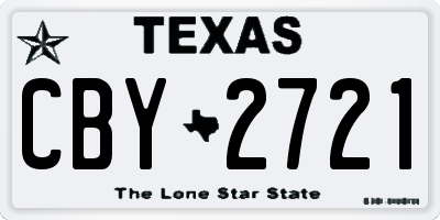 TX license plate CBY2721