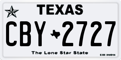 TX license plate CBY2727