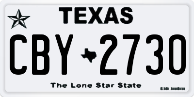 TX license plate CBY2730