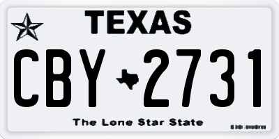 TX license plate CBY2731