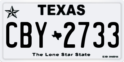 TX license plate CBY2733