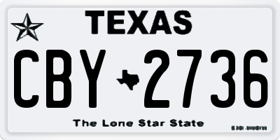 TX license plate CBY2736