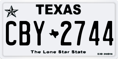 TX license plate CBY2744
