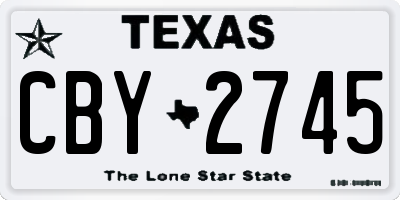 TX license plate CBY2745