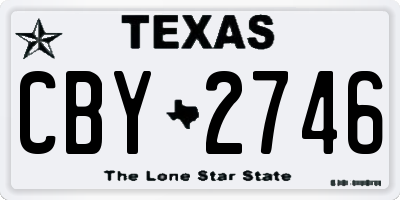 TX license plate CBY2746