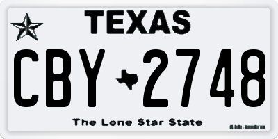 TX license plate CBY2748